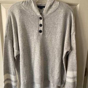 American Eagle Women’s gray hooded sweater medium